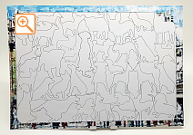 フォトモザイクジグソー　A4サイズ　ピース形状犬　89ピース　台紙